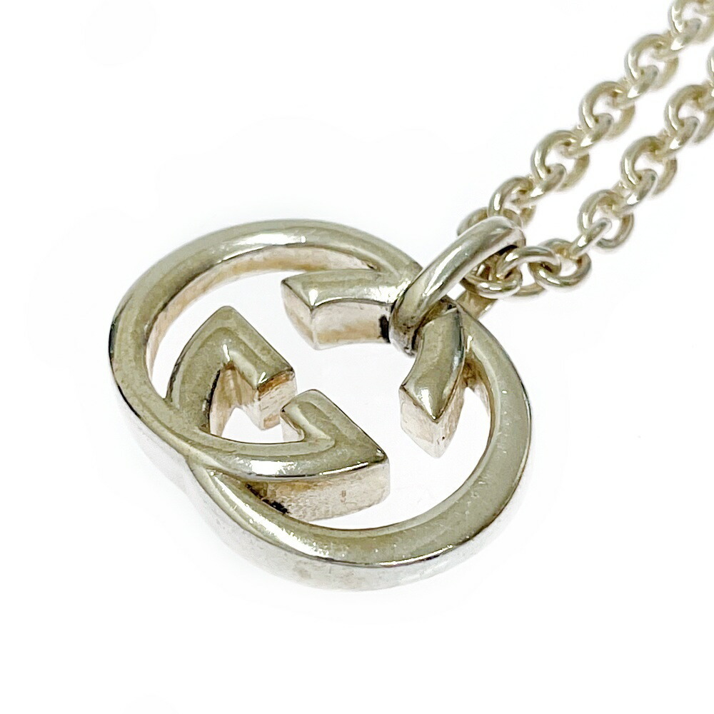 Gucci Silver Interlocking Double Gg Necklace - image 5